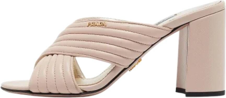 Prada Vintage Pre-owned Leather sandals Pink Dames