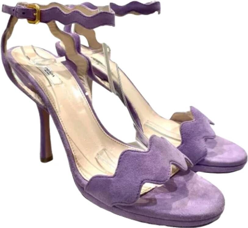 Prada Vintage Pre-owned Leather sandals Purple Dames