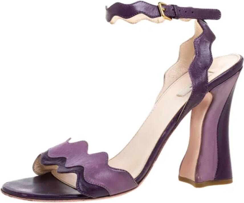 Prada Vintage Pre-owned Leather sandals Purple Dames