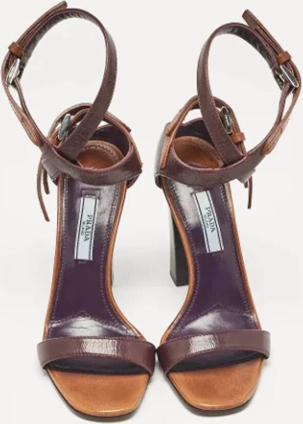 Prada Vintage Pre-owned Leather sandals Purple Dames