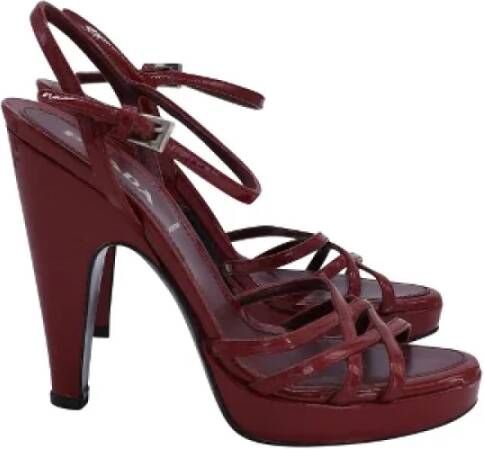 Prada Vintage Pre-owned Leather sandals Red Dames