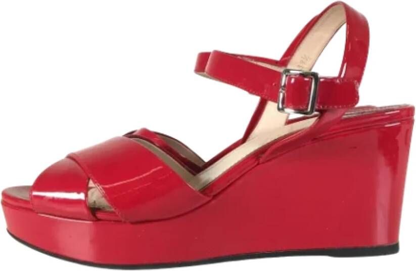 Prada Vintage Pre-owned Leather sandals Red Dames