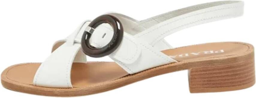 Prada Vintage Pre-owned Leather sandals White Dames