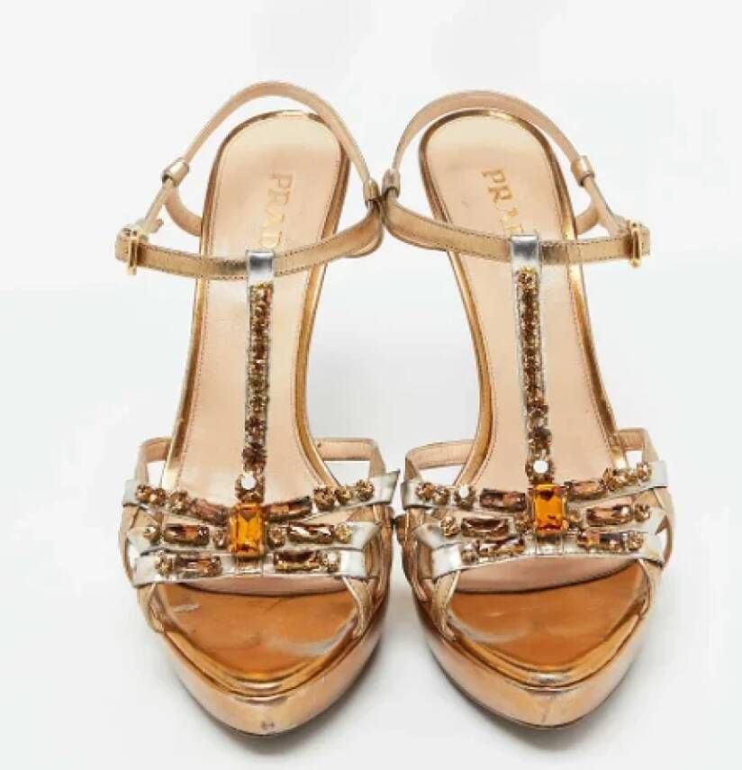 Prada Vintage Pre-owned Leather sandals Yellow Dames