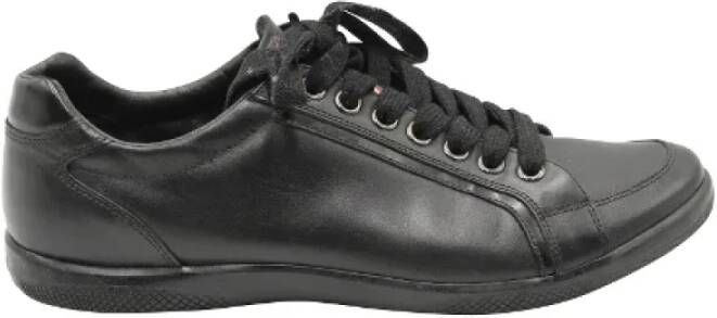 Prada Vintage Pre-owned Leather sneakers Black Heren