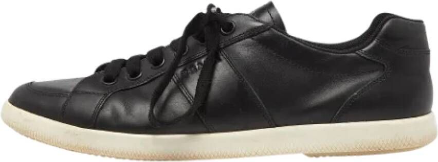 Prada Vintage Pre-owned Leather sneakers Black Heren