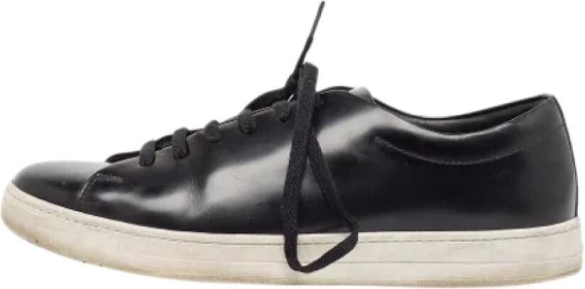 Prada Vintage Pre-owned Leather sneakers Black Heren