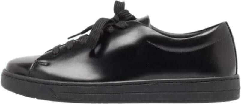 Prada Vintage Pre-owned Leather sneakers Black Heren