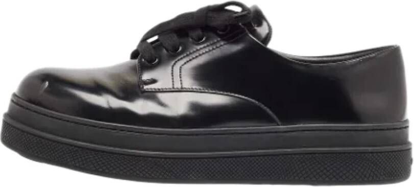 Prada Vintage Pre-owned Leather sneakers Black Heren