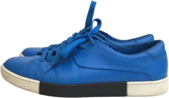 Prada Vintage Pre-owned Leather sneakers Blue Dames