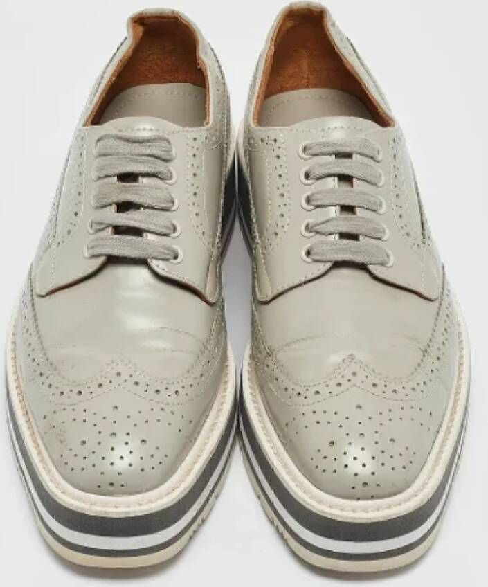 Prada Vintage Pre-owned Leather sneakers Gray Dames