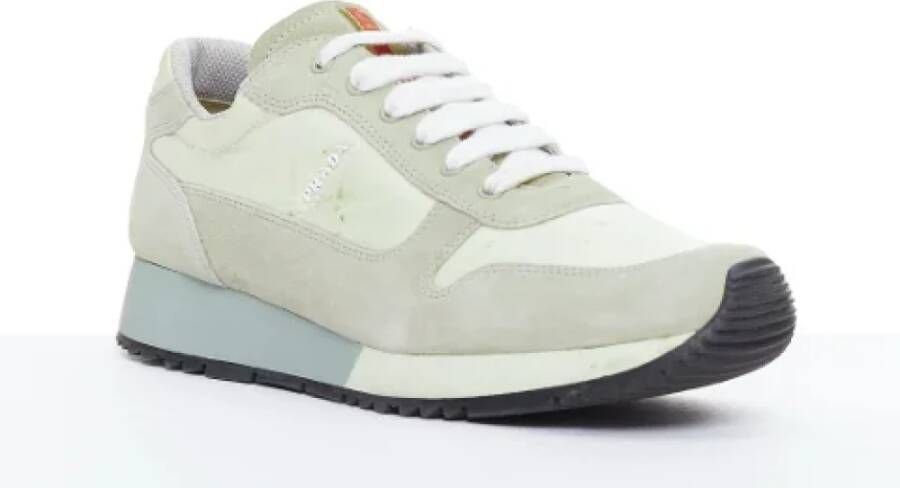 Prada Vintage Pre-owned Leather sneakers Green Dames