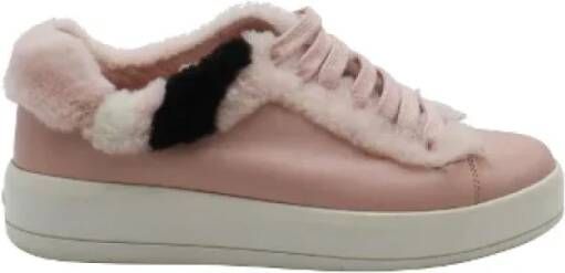 Prada Vintage Pre-owned Leather sneakers Pink Dames