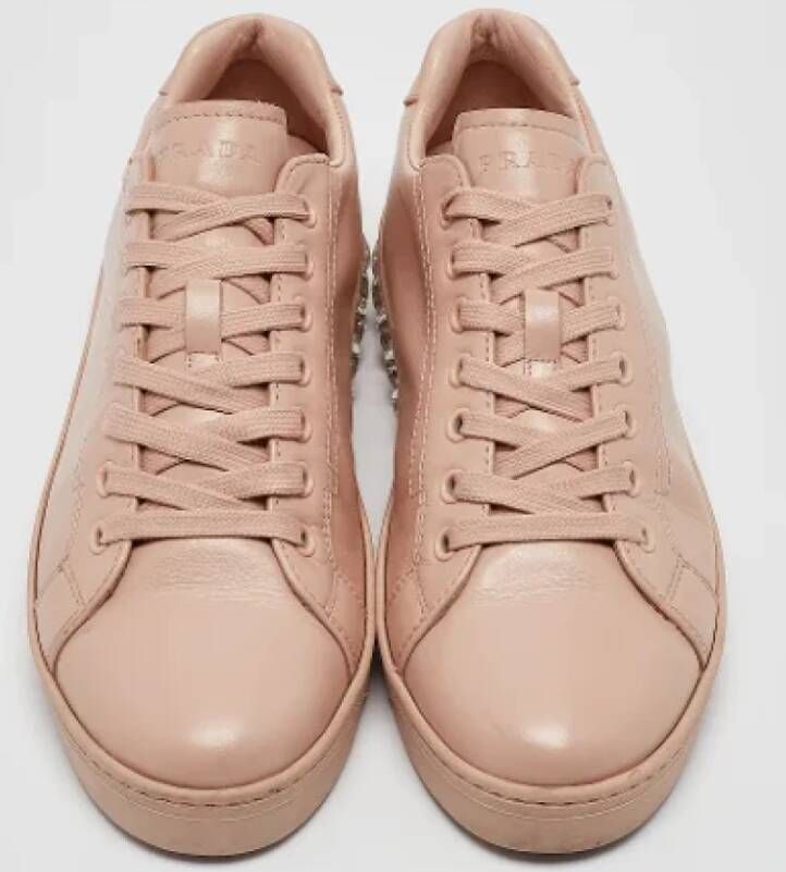 Prada Vintage Pre-owned Leather sneakers Pink Dames