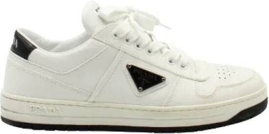 Prada Vintage Pre-owned Leather sneakers White Dames