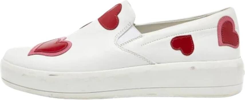 Prada Vintage Pre-owned Leather sneakers White Dames