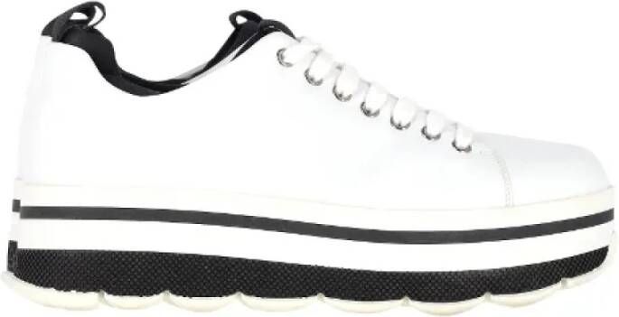 Prada Vintage Pre-owned Leather sneakers White Dames