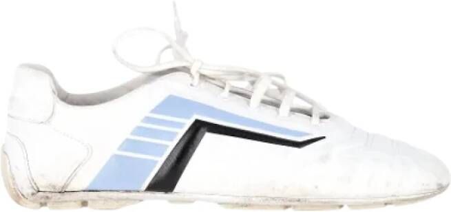 Prada Vintage Pre-owned Leather sneakers White Heren