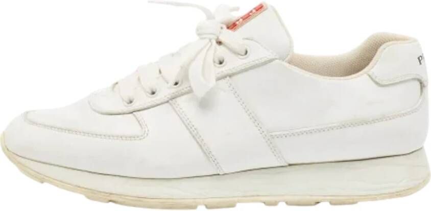 Prada Vintage Pre-owned Leather sneakers White Heren