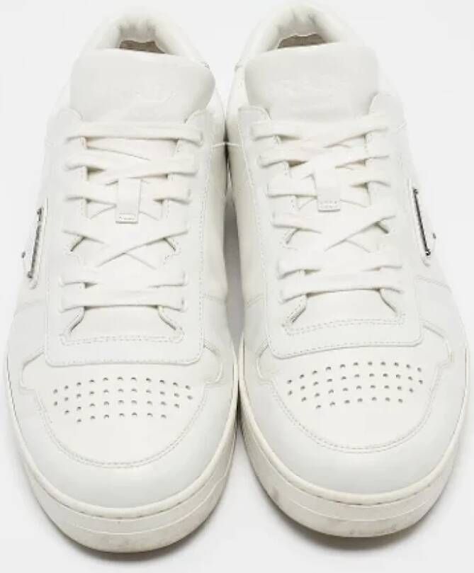 Prada Vintage Pre-owned Leather sneakers White Heren