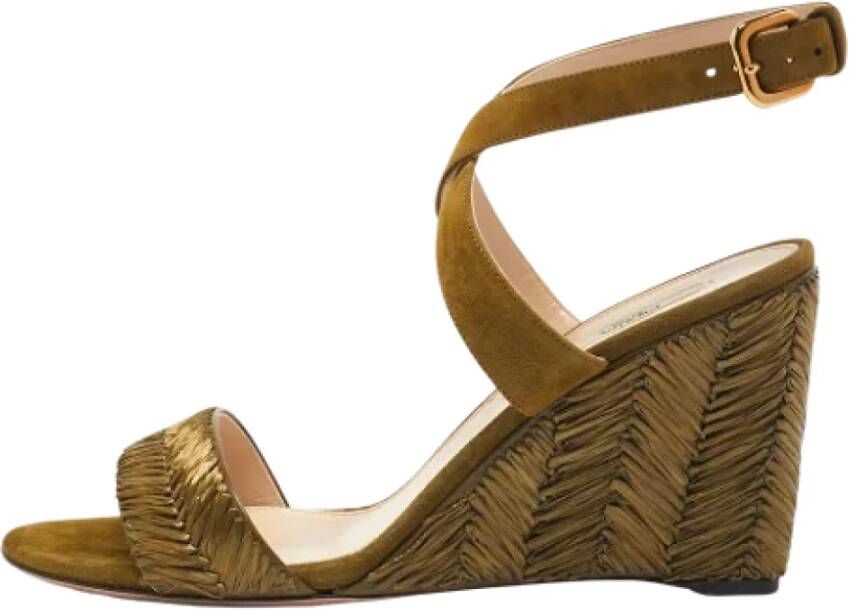 Prada Vintage Pre-owned Raffia sandals Green Dames