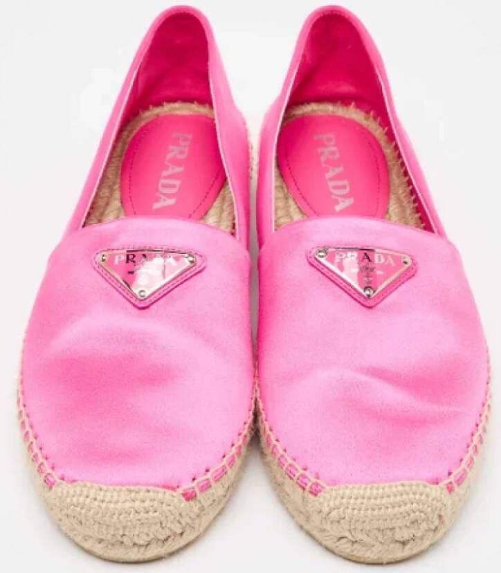 Prada Vintage Pre-owned Satin flats Pink Dames