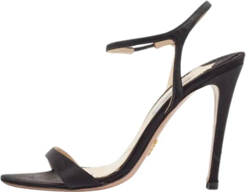 Prada Vintage Pre-owned Satin sandals Black Dames