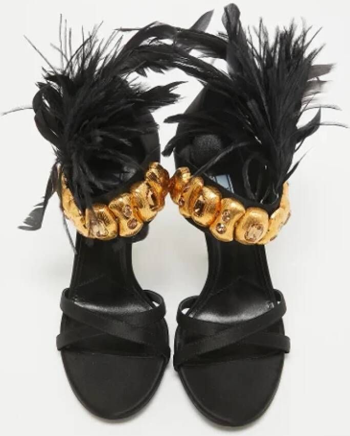 Prada Vintage Pre-owned Satin sandals Black Dames