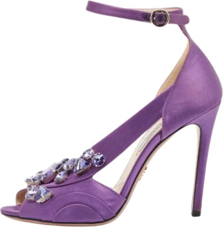 Prada Vintage Pre-owned Satin sandals Purple Dames