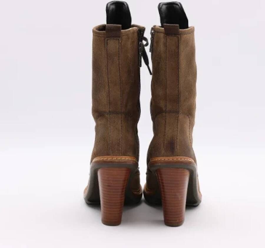 Prada Vintage Pre-owned Suede boots Brown Dames