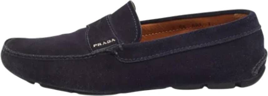 Prada Vintage Pre-owned Suede flats Blue Dames