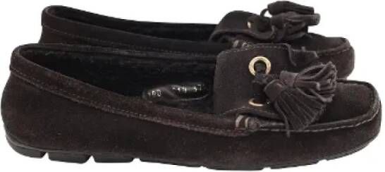 Prada Vintage Pre-owned Suede flats Brown Dames