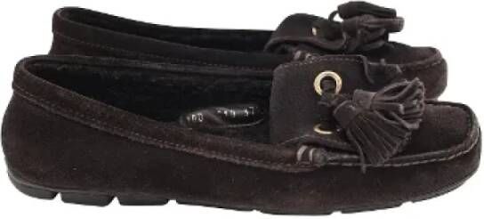 Prada Vintage Pre-owned Suede flats Brown Dames