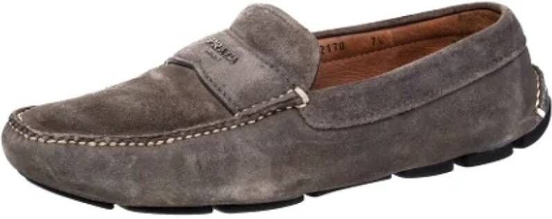 Prada Vintage Pre-owned Suede flats Gray Dames