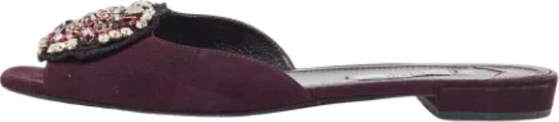 Prada Vintage Pre-owned Suede flats Purple Dames