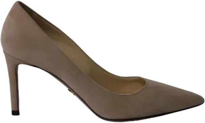 Prada Vintage Pre-owned Suede heels Beige Dames