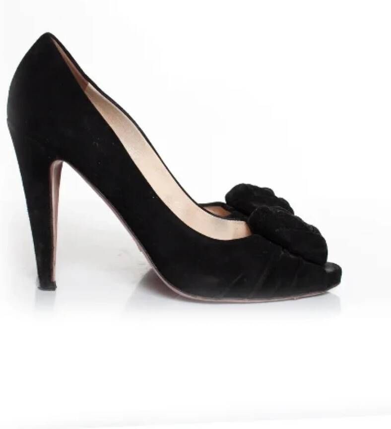 Prada Vintage Pre-owned Suede heels Black Dames