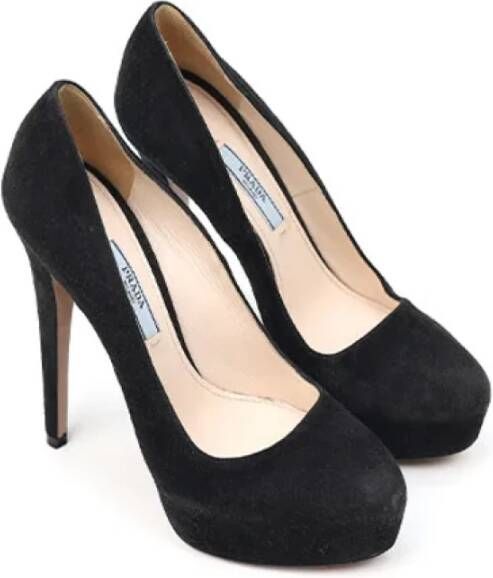 Prada Vintage Pre-owned Suede heels Black Dames