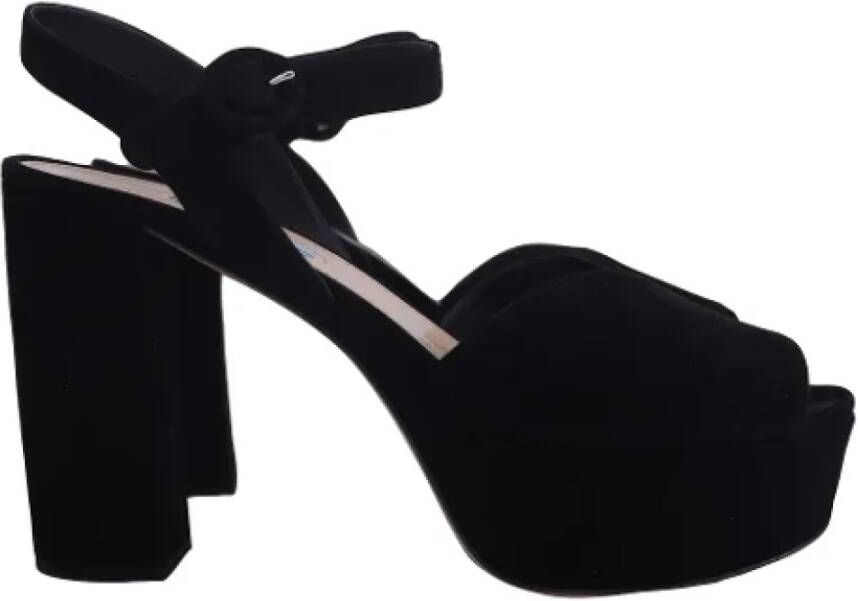 Prada Vintage Pre-owned Suede heels Black Dames