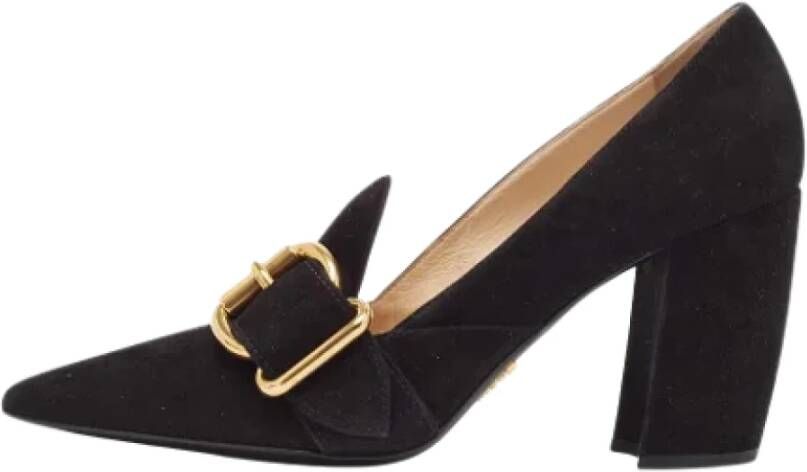 Prada Vintage Pre-owned Suede heels Black Dames