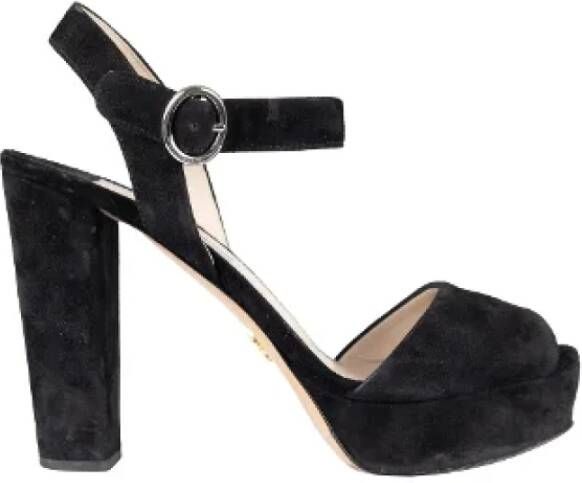 Prada Vintage Pre-owned Suede heels Black Dames