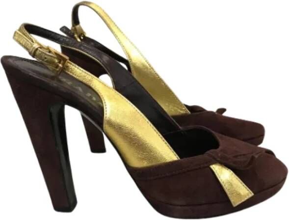 Prada Vintage Pre-owned Suede heels Brown Dames