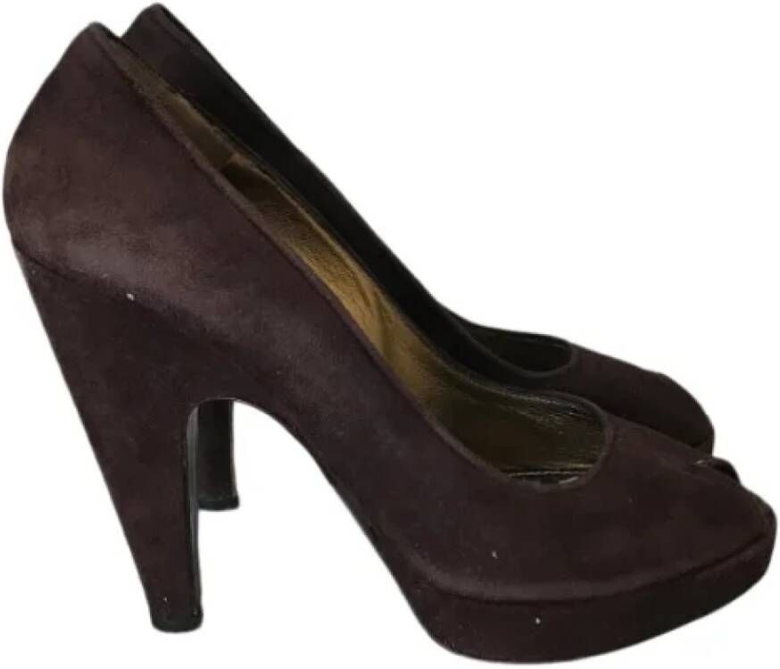 Prada Vintage Pre-owned Suede heels Brown Dames