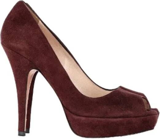 Prada Vintage Pre-owned Suede heels Brown Dames