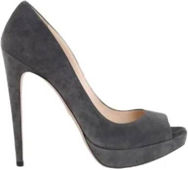 Prada Vintage Pre-owned Suede heels Gray Dames