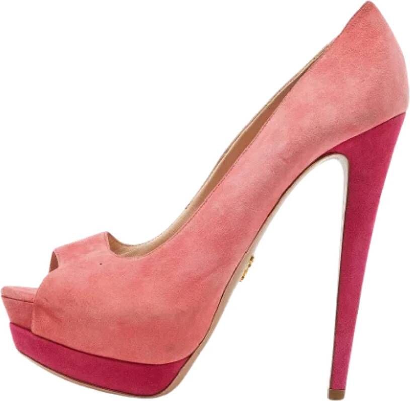 Prada Vintage Pre-owned Suede heels Pink Dames