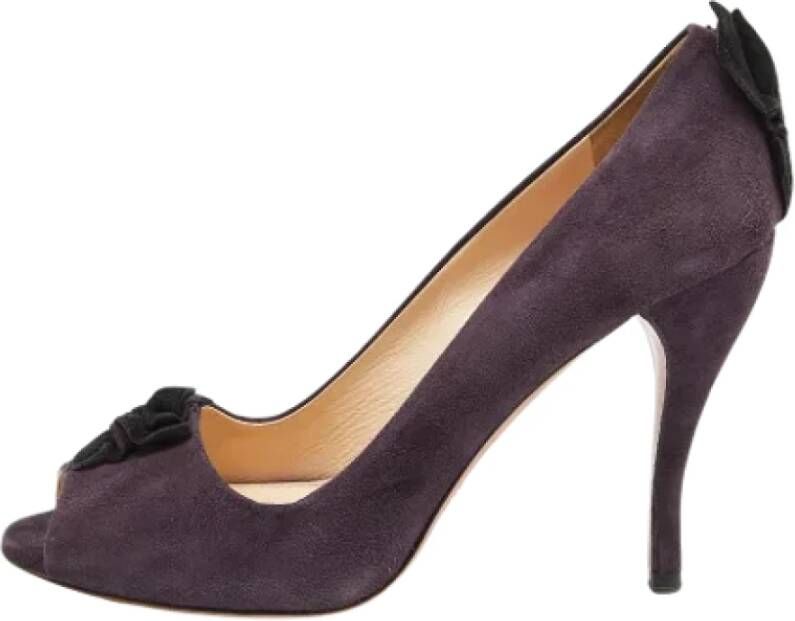 Prada Vintage Pre-owned Suede heels Purple Dames