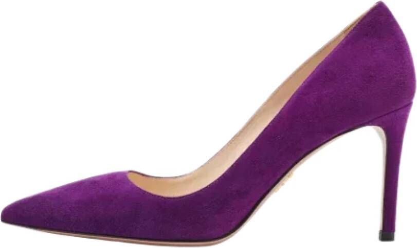 Prada Vintage Pre-owned Suede heels Purple Dames