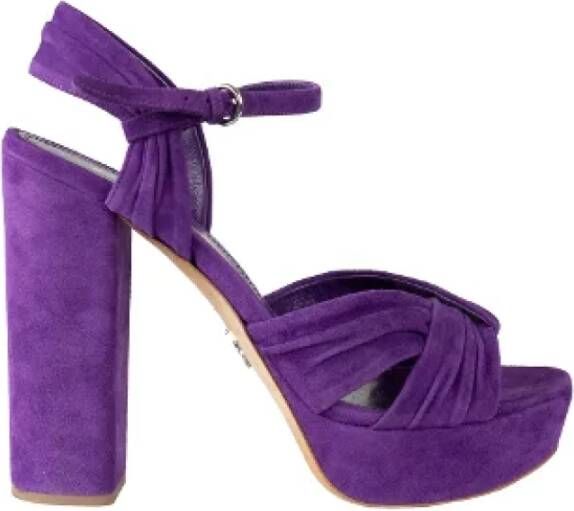 Prada Vintage Pre-owned Suede heels Purple Dames