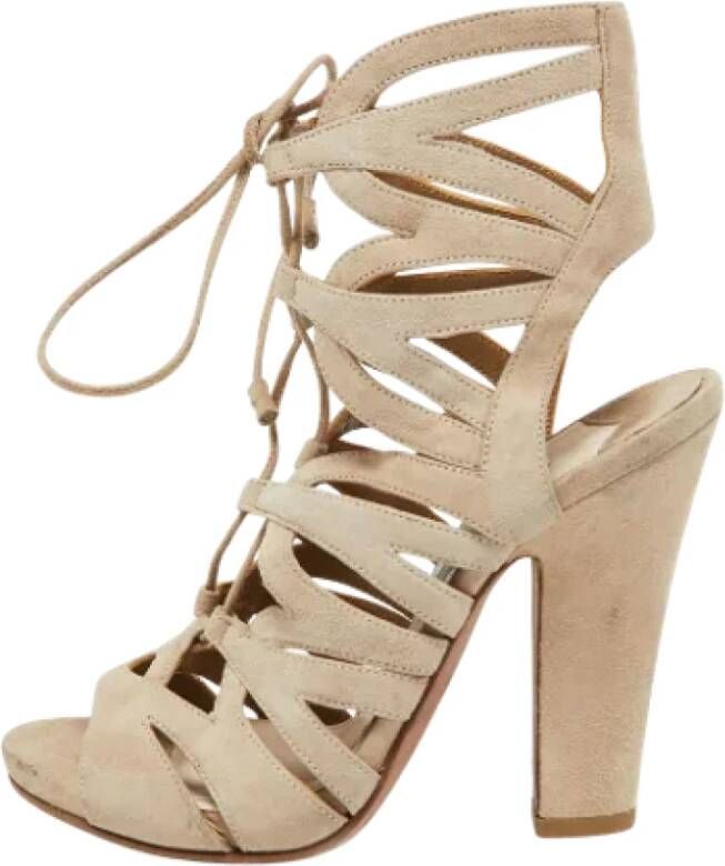 Prada Vintage Pre-owned Suede sandals Beige Dames